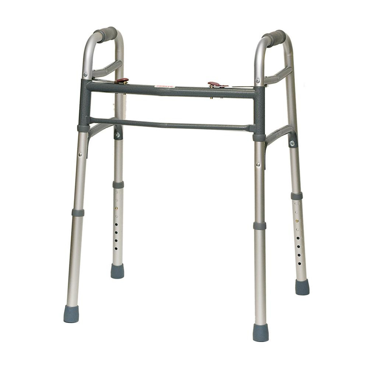 Walker, Two-Button Folding Steel Walker without Wheels