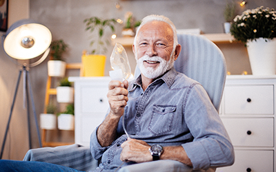 man with oxygen mask